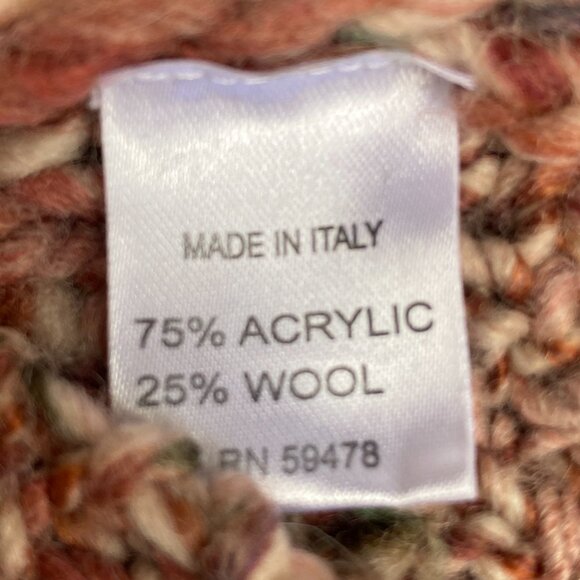 Elsamanda Anthropologie Italian Wool Cowl Neck Sweater Chunky Boho Oversized-M - Picture 11 of 12